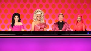 Michelle Visage, RuPaul Charles, Carson Kressley and Nicki Minaj on Drag Race judging panel