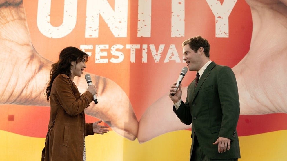 Sarah Hyland and Adam Devine in "Pitch Perfect: Bumper in Berlin" | Julia Terjung / Peacock