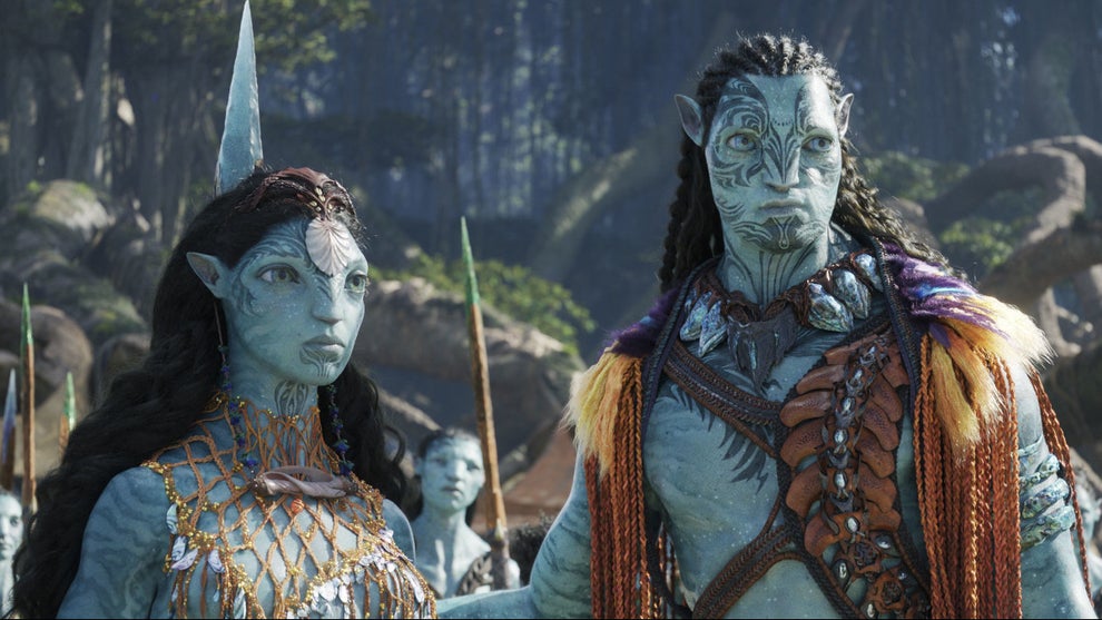 Cliff Curtis and Kate Winslet in "Avatar: The Way of Water"