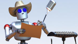 DALL·E robot writing a country song