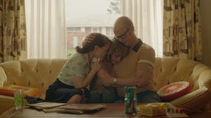 Anna Paquin, Mckenna Grace and Colin Hanks in "A Friend of the Family"