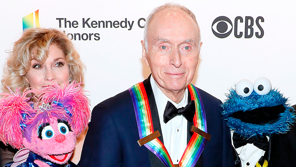 Sesame Street co-founder Lloyd Morrisett with Sesame Street characters Abby Cadabby and Cookie Monster attend the 42nd Annual Kennedy Center Honors Kennedy Center