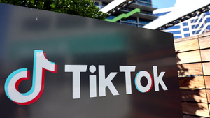 The TikTok logo is displayed outside a TikTok office on December 20, 2022 in Culver City, California