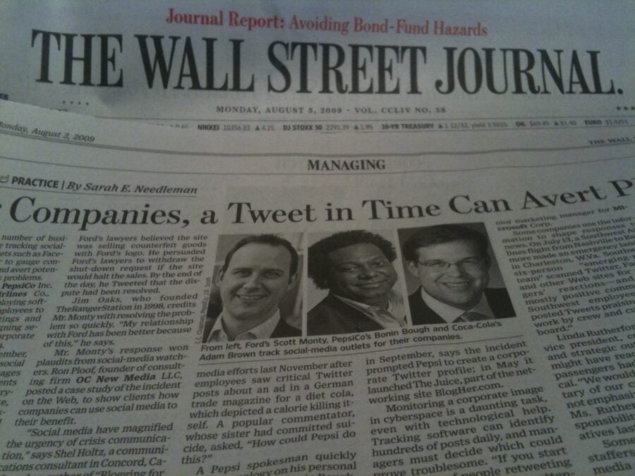 Photo of a WSJ newspaper