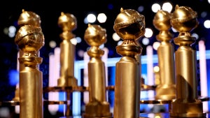 Golden Globes are seen during the 79th Annual Golden Globe Awards at The Beverly Hilton on January 09, 2022 in Beverly Hills, California. (Photo by Emma McIntyre/Getty Images for Hollywood Foreign Press Association)