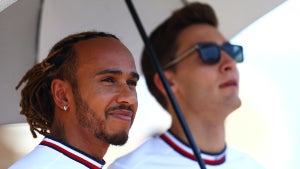Lewis Hamilton and George Russell