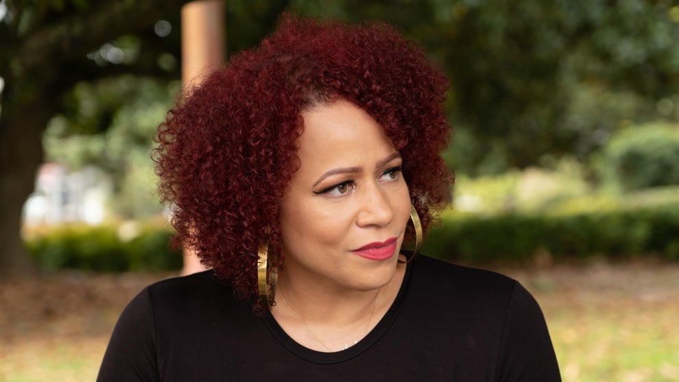 Nikole Hannah-Jones conducting an interview during "The 1619 Project" docuseries