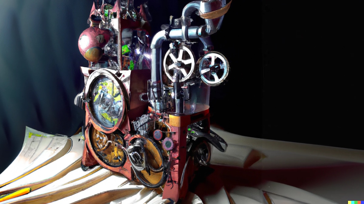 An AI rendition of a "lore machine"