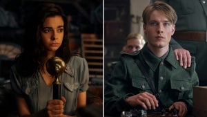 Aria Mia Loberti as Marie-Laure LeBlanc and Louis Hoffman as Werner Pfennig in "All the Light We Cannot See" (Netflix)
