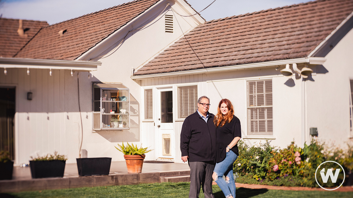 Stuart Waldman and Nicole Kuklok-Waldman at their Midvale Estates home in Los Angeles. (Photo by Ian Spanier for TheWrap)