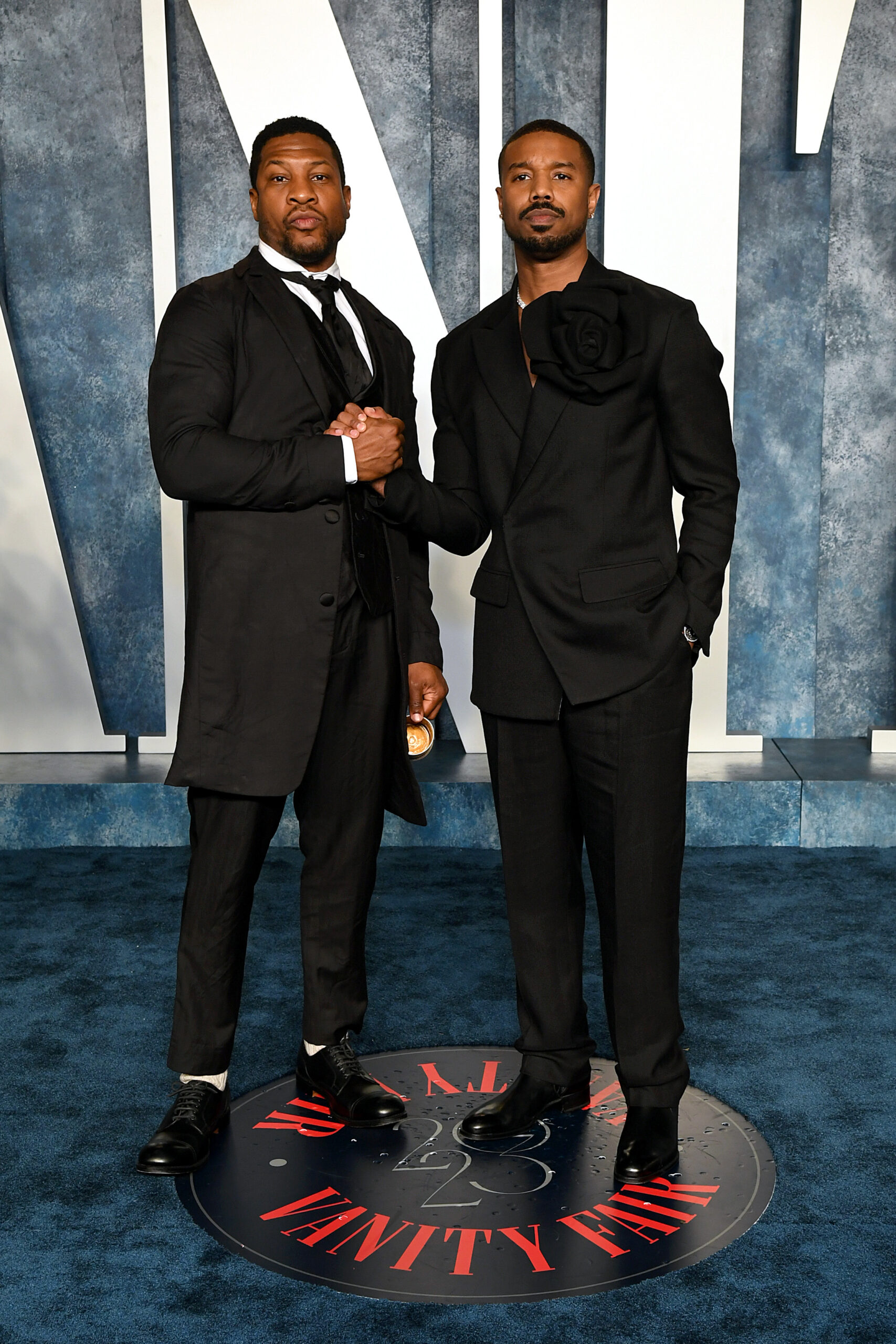 Jonathan Majors and Michael B. Jordan, 2023 Vanity Fair Oscar Party Jonathan Majors and Michael B. Jordan, 2023 Vanity Fair Oscar Party