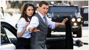 Hayley Atwell and Tom Cruise in "Mission: Impossible - Dead Reckoning Part I"