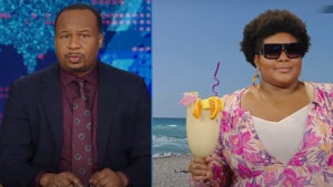 Guest host Roy Wood Jr. and Dulcé Sloan on "The Daily Show"