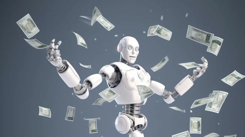 A robot trying to capture money