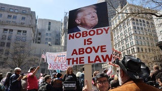 The Scene Outside the Courthouse as Trump Surrenders for Indictment (Photos)