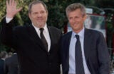 Harvey Weinstein and Fabrizio Lombardo attend the Michael Clayton Premiere