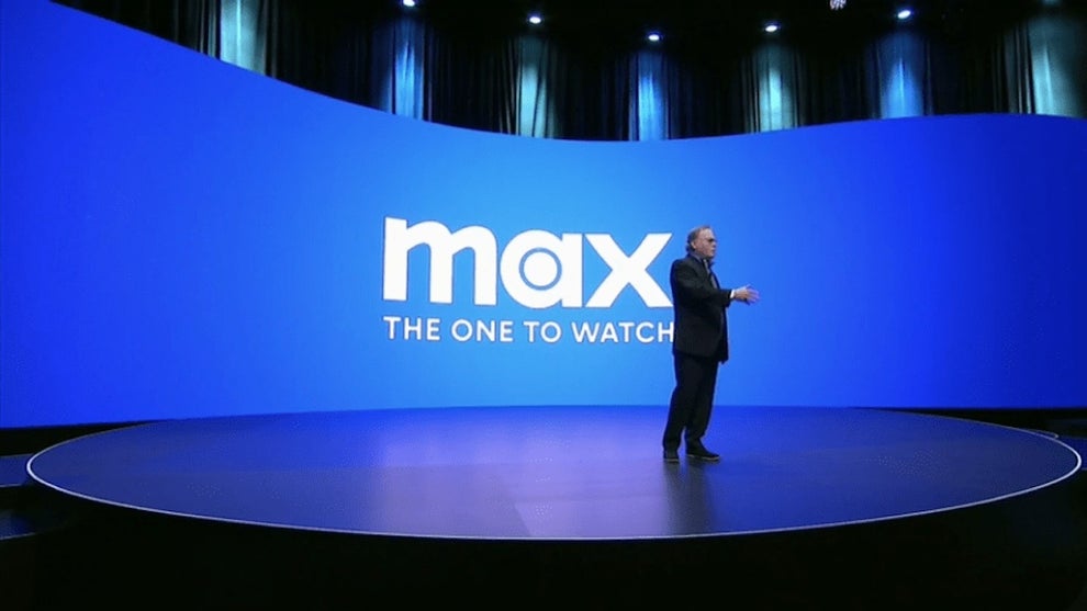 Warner Bros. Discovery CEO David Zaslav speaks at the unveiling of the new Max streaming service on Wednesday, April 12, at the Warner Bros. studio lot in Burbank, Calif.