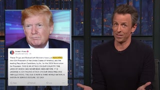 Meyers Mocks Trump for Not Drafting an Indictment Social Post: Like ‘British Newspapers Not Having an Obituary’ for the Queen (Video)