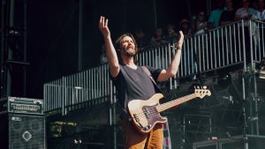 Keanu Reeves performs at the 2023 BottleRock music festival in Napa, Calif.