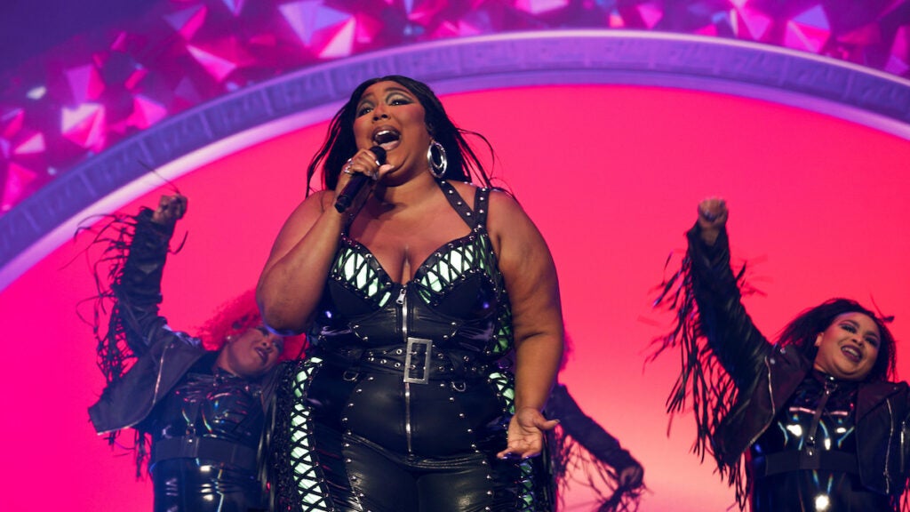 Lizzo performs at the 2023 BottleRock music festival in Napa, Calif.
