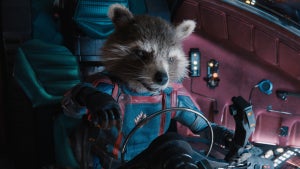 Rocket (voiced by Bradley Cooper) in Marvel Studios' Guardians of the Galaxy Vol. 3. Photo courtesy of Marvel Studios. © 2023 MARVEL.
