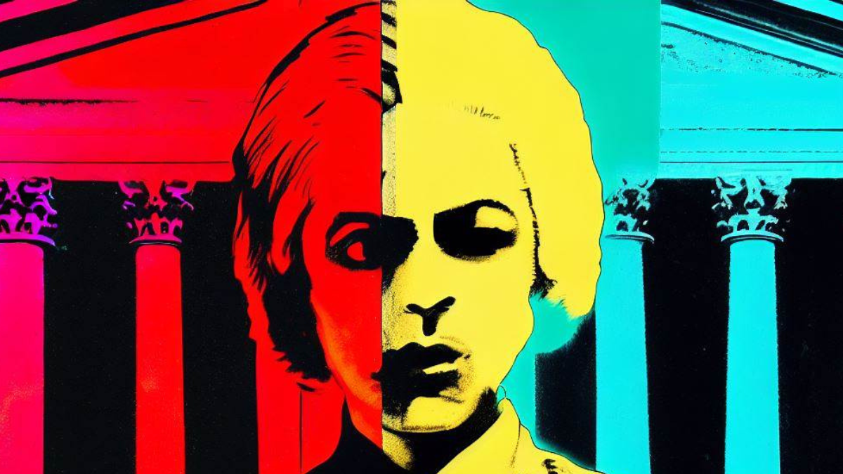 Bing Image Creator (powered by Dall-E) Warhol v Supreme Court 2