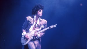 Prince performing in 1985