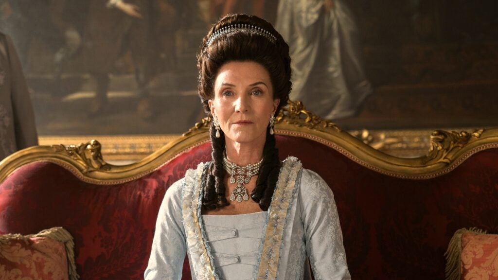 Michelle Fairley as Princess Augusta in "Queen Charlotte" (Netflix)