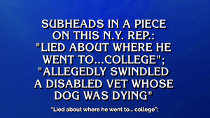 ‘Jeopardy!’ Roasts George Santos By Making Him a Correct Response