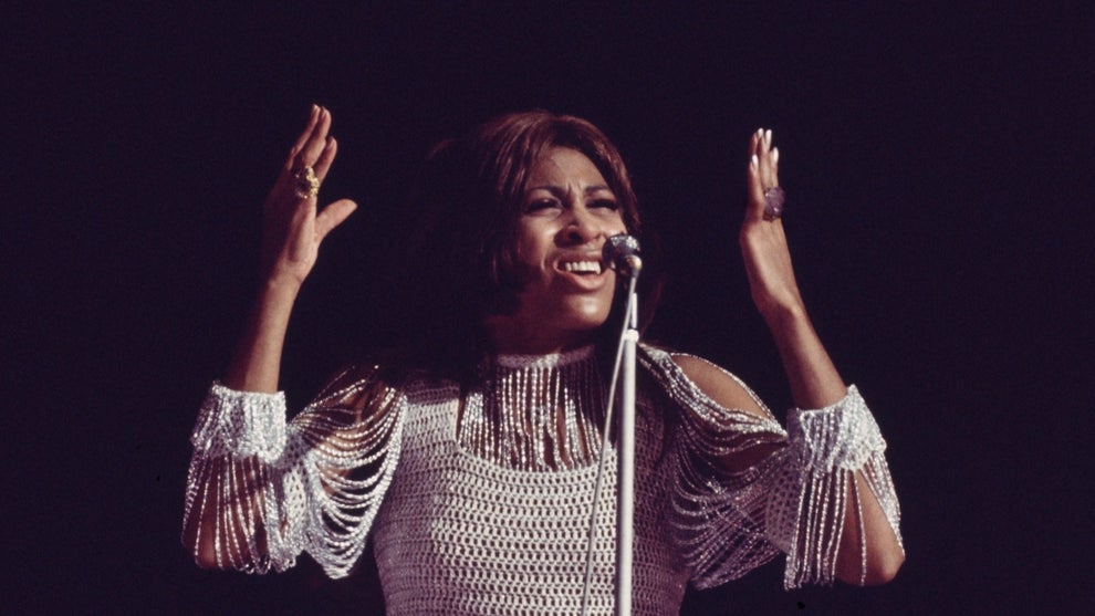 American singer Tina Turner of the Ike & Tina Turner Revue performs live on stage during a concert in the United Kingdom circa 1972. (Photo by David Redfern/Redferns)