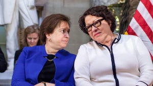 Supreme Court Justices Elena Kagan, left, and Sonia Sotomayor found themselves on opposite sides of a copyright-law ruling.