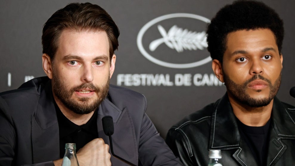US film director Samuel Levinson (L) and Canadian singer-songwriter and actor Abel Tesfaye aka The Weeknd attend the press conference for 'The Idol' during the 76th annual Cannes Film Festival (Photo: Getty Collection)