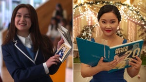 Anna Cathcart and Lana Condor as their respective Netflix characters Kitty Song Covey ("XO, Kitty") and Lara Jean Song Covey ("To All The Boys I've Loved Before: Always and Forever Lara Jean")