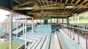 A baseball stadium from "A League of Their Own" (Amazon Prime)