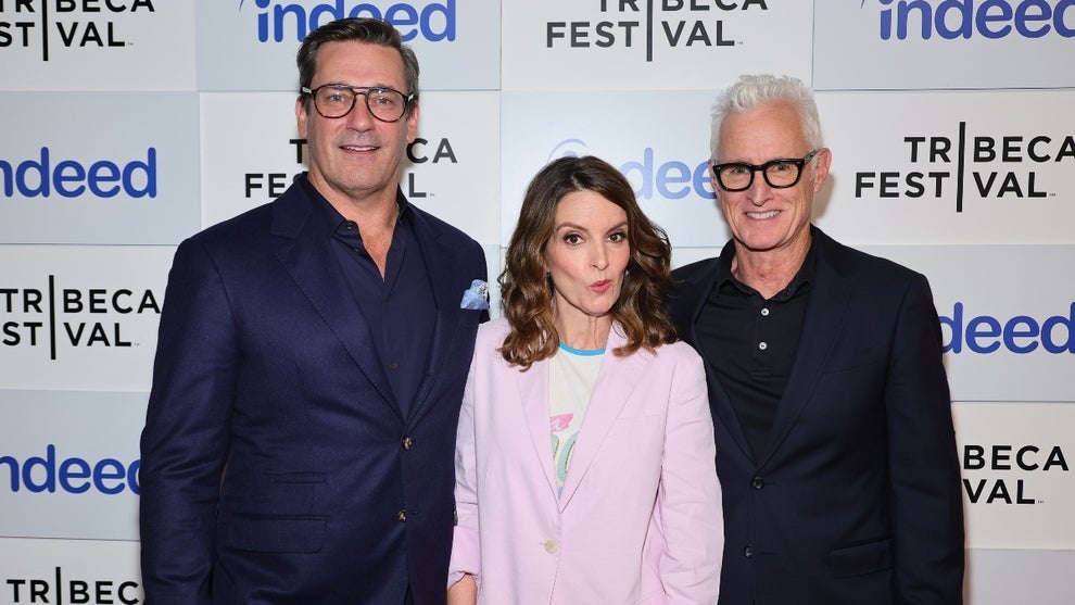 Jon Hamm, Tina Fey and John Slattery