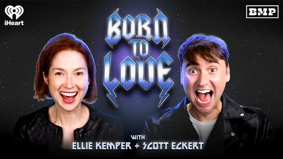 Ellie Kemper and Scott Eckert in the promotional image for "Born to Love" (Photo credit: iHeartMedia, Big Money Players Network)