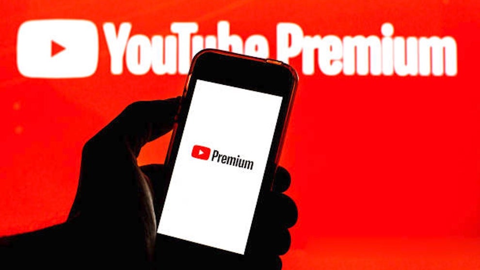 YouTube Premium on phone, in hand
