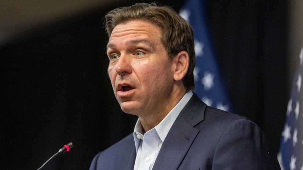 Republican presidential candidate Florida Gov. Ron DeSantis delivers remarks during his "Our Great American Comeback" Tour (Photo: Getty Collection)