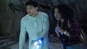 Anthony Ramos and Dominique Fishback star in "Transformers: Rise of the Beasts" (Paramount Pictures)
