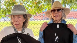 Lily Tomlin and Jane Fonda SAG-AFTRA strike picket