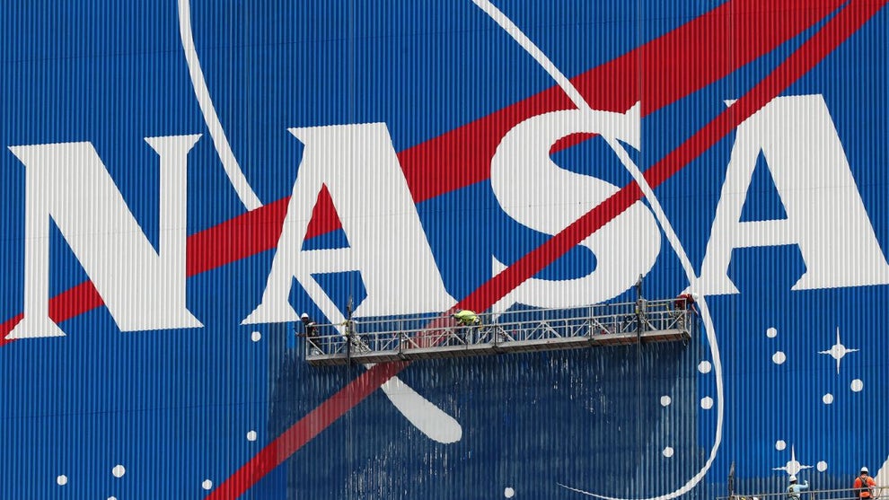 NASA logo on side of building