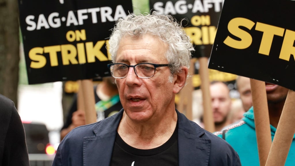 Eric Bogosian joins the picket line on July 21, 2023 in New York City.