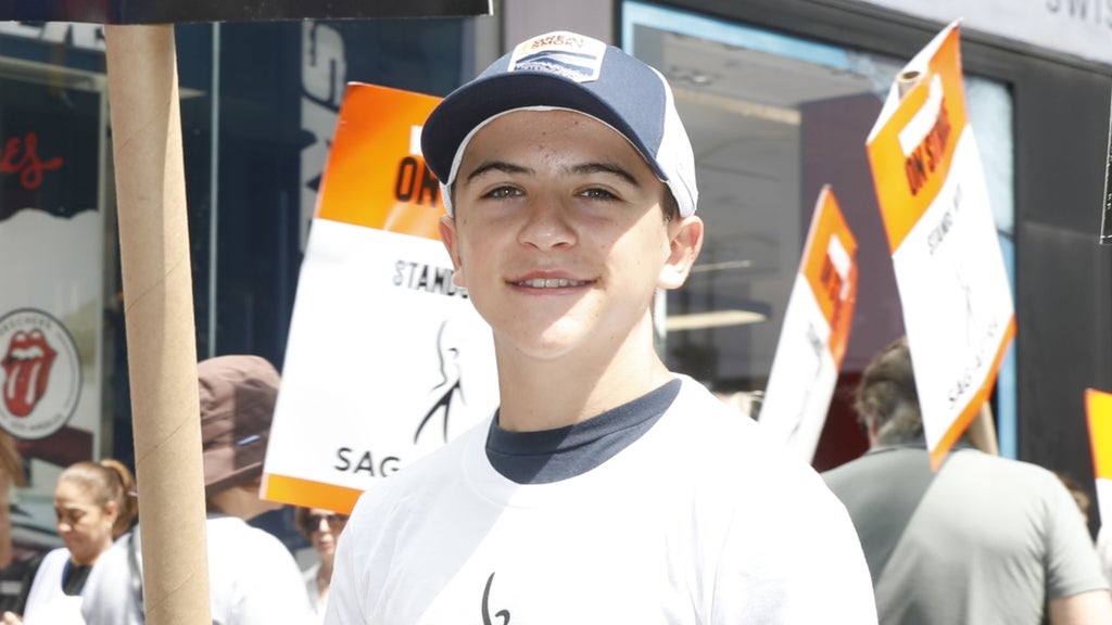 Jack Messina joins SAG-AFTRA members on the picket line outside of Paramount on July 20, 2023 in New York City.