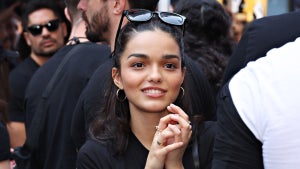 Rachel Zegler attends as SAG-AFTRA members hold "Rock The City For A Fair Contract" rally in Times Square on July 25, 2023 in New York City.