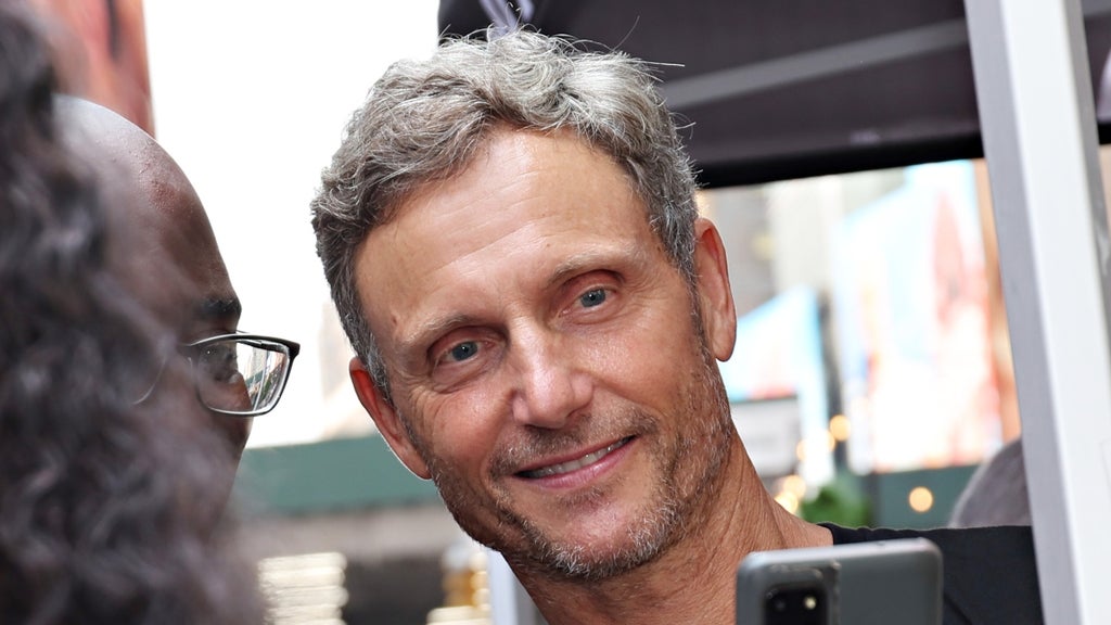 ony Goldwyn attends as SAG-AFTRA members hold "Rock The City For A Fair Contract" rally in Times Square on July 25, 2023 in New York City. 