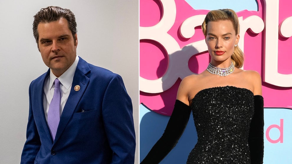 Congressman Matt Gaetz, Margot Robbie at the "Barbie" Premiere