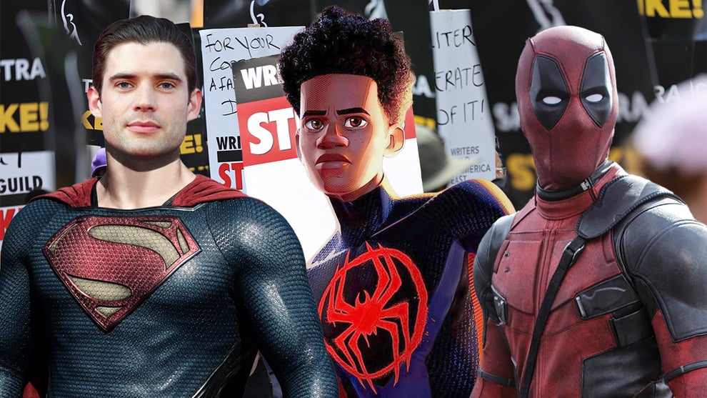 Superman, Spider-Man and Deadpool show their support for the strikes