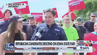 DeSantis Snarls at Trump’s ‘Be Likable!’ Banner Flyover in Iowa: ‘So Many People Would Never Vote for Him’ (Video)