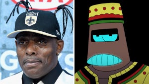 Coolio and Kwanzaabot from "Futurama" (Photo credit: Getty Images and Hulu)
