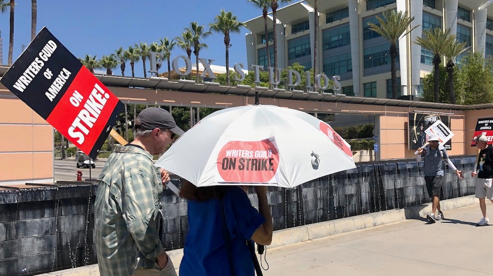 WGA picket line at Fox Studios on August 7, 2023
